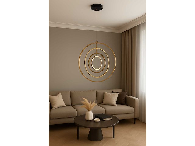 Led hanglamp – 5831/4 – 45w – goud – in hoogte verstelbaar – rechthoekig design - afbeelding 1 van  3