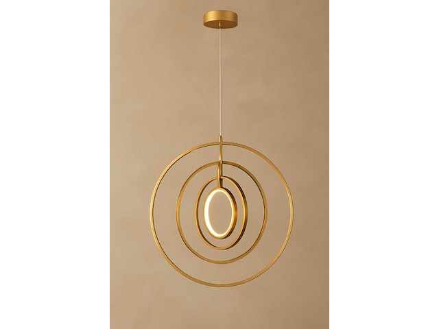 Led hanglamp – 5831/4 – 45w – goud – in hoogte verstelbaar – rechthoekig design - afbeelding 2 van  3