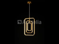 Led hanglamp – 5835/3 – 45w – goud – in hoogte verstelbaar – rechthoekig design - afbeelding 1 van  2