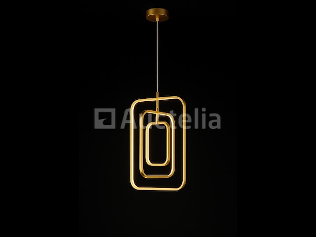 Led hanglamp – 5835/3 – 45w – goud – in hoogte verstelbaar – rechthoekig ontwerp - afbeelding 1 van  2