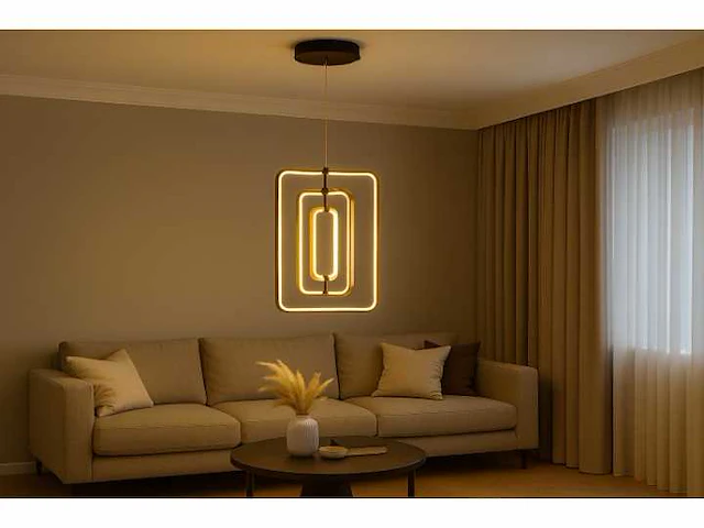 Led hanglamp – 5835/3 – 45w – goud – in hoogte verstelbaar – rechthoekig ontwerp - afbeelding 1 van  3