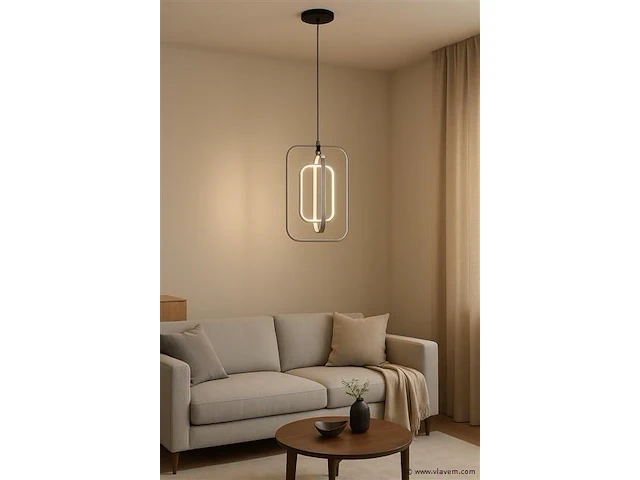 Led hanglamp – 5835/3 – 45w – zilver – in hoogte verstelbaar – rechthoekig design - afbeelding 1 van  3