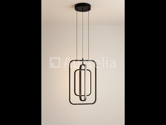Led hanglamp – 5835/3 – 45w – zwart – in hoogte verstelbaar – rechthoekig design - afbeelding 3 van  3
