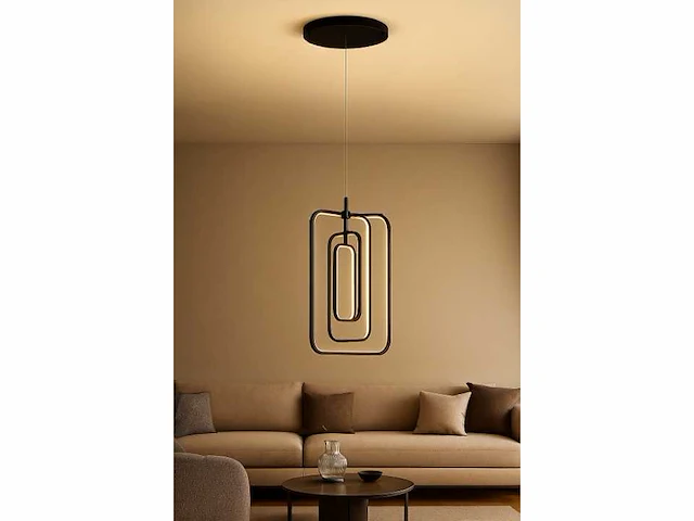 Led hanglamp – 5835/3 – 45w – zwart – in hoogte verstelbaar – rechthoekig design - afbeelding 1 van  4