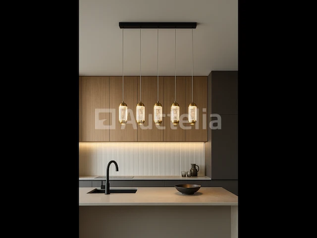 Led hanglamp – b028/5 – 3000k – warm wit – 600 mm – in hoogte verstelbaar – zilver - afbeelding 2 van  4