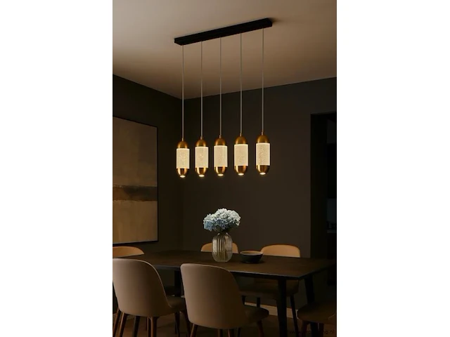 Led hanglamp – b028/5 – 3000k – warm wit – 600 mm – in hoogte verstelbaar – zilver - afbeelding 1 van  4