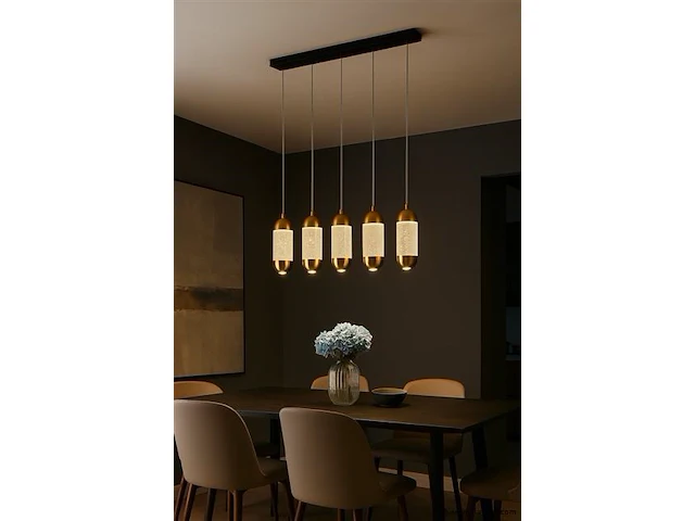 Led hanglamp – b028/5 – 3000k – warm wit – 600 mm – in hoogte verstelbaar – zilver - afbeelding 1 van  4