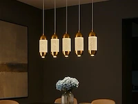 Led hanglamp – b028/5 – 3000k – warm wit – 600 mm – in hoogte verstelbaar – zilver - afbeelding 1 van  4