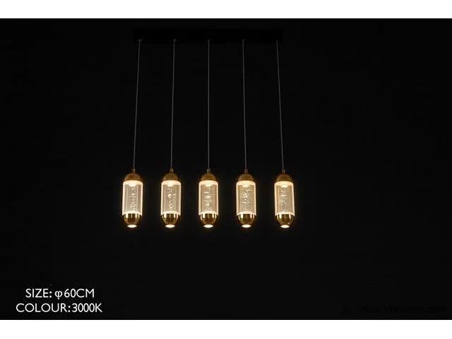 Led hanglamp – b028/5 – 3000k – warm wit – 600 mm – in hoogte verstelbaar – zilver - afbeelding 3 van  4