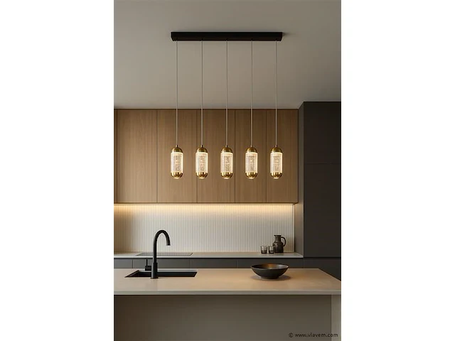 Led hanglamp – b028/5 – 3000k – warm wit – 600 mm – in hoogte verstelbaar – zilver - afbeelding 4 van  4