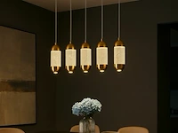 Led hanglamp – b028/5 – 3000k – warm wit – 600 mm – in hoogte verstelbaar – zilver - afbeelding 1 van  5
