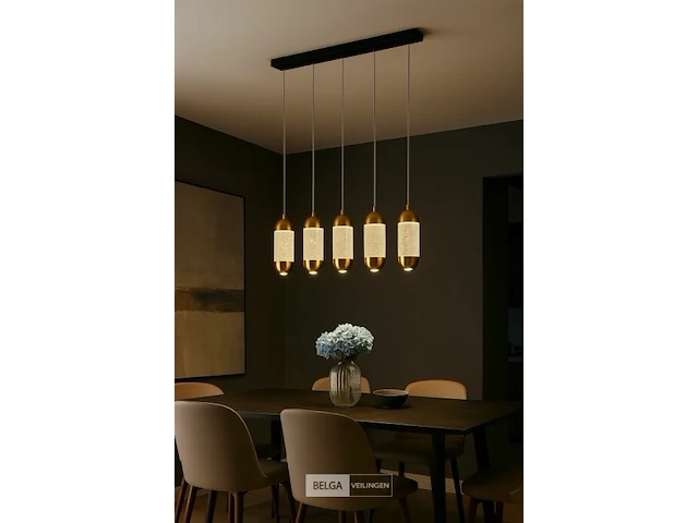 Led hanglamp – b028/5 – 3000k – warm wit – 600 mm – in hoogte verstelbaar – zilver - afbeelding 2 van  5