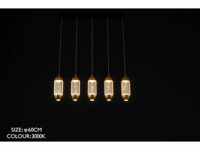 Led hanglamp – b028/5 – 3000k – warm wit – 600 mm – in hoogte verstelbaar – zilver - afbeelding 3 van  4