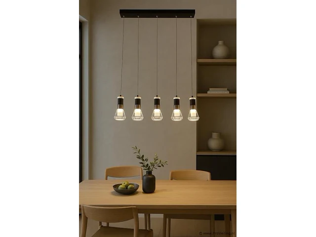 Led hanglamp – b029/5 – 3000k – warm wit – 600 mm – in hoogte verstelbaar – zilver - afbeelding 1 van  4