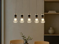 Led hanglamp – b029/5 – 3000k – warm wit – 600 mm – in hoogte verstelbaar – zilver - afbeelding 1 van  4