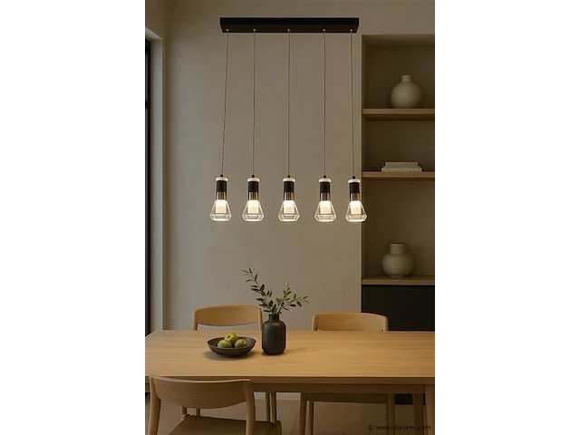 Led hanglamp – b029/5 – 3000k – warm wit – 600 mm – in hoogte verstelbaar – zilver - afbeelding 1 van  4