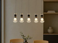 Led hanglamp – b029/5 – 3000k – warm wit – 600 mm – in hoogte verstelbaar – zilver - afbeelding 1 van  4