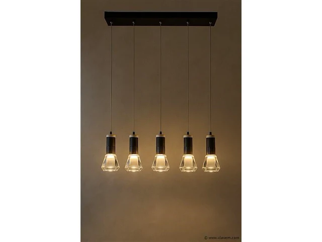 Led hanglamp – b029/5 – 3000k – warm wit – 600 mm – in hoogte verstelbaar – zilver - afbeelding 2 van  4