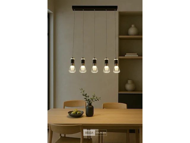 Led hanglamp – b029/5 – 3000k – warm wit – 600 mm – in hoogte verstelbaar – zilver - afbeelding 1 van  5