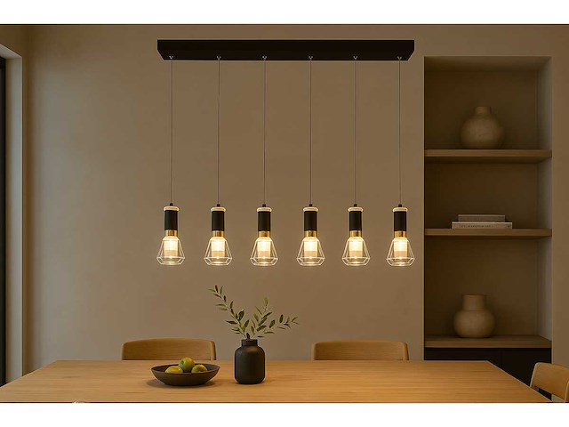 Led hanglamp – b029/5 – 3000k – warm wit – 600 mm – in hoogte verstelbaar – zilver - afbeelding 1 van  4