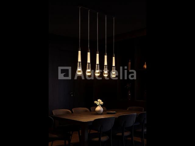 Led hanglamp – b032/5 – 3000k – warm wit – 600 mm – in hoogte verstelbaar – zilver - afbeelding 2 van  4