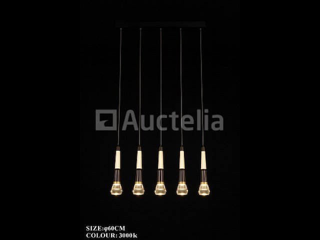 Led hanglamp – b032/5 – 3000k – warm wit – 600 mm – in hoogte verstelbaar – zilver - afbeelding 1 van  4