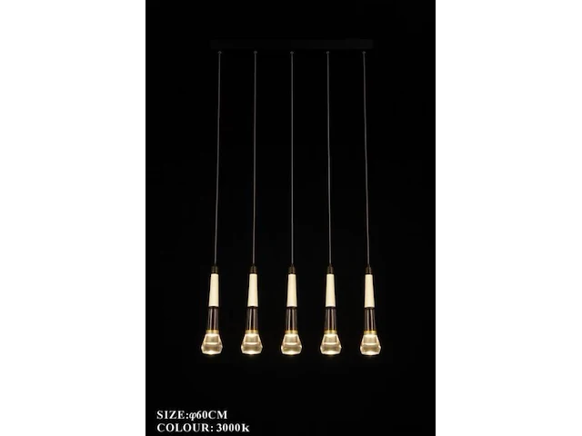 Led hanglamp – b032/5 – 3000k – warm wit – 600 mm – in hoogte verstelbaar – zilver - afbeelding 4 van  4