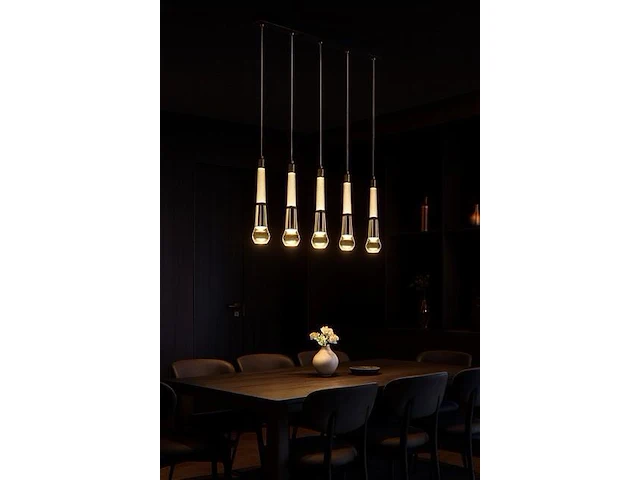 Led hanglamp – b032/5 – 3000k – warm wit – 600 mm – in hoogte verstelbaar – zilver - afbeelding 2 van  4