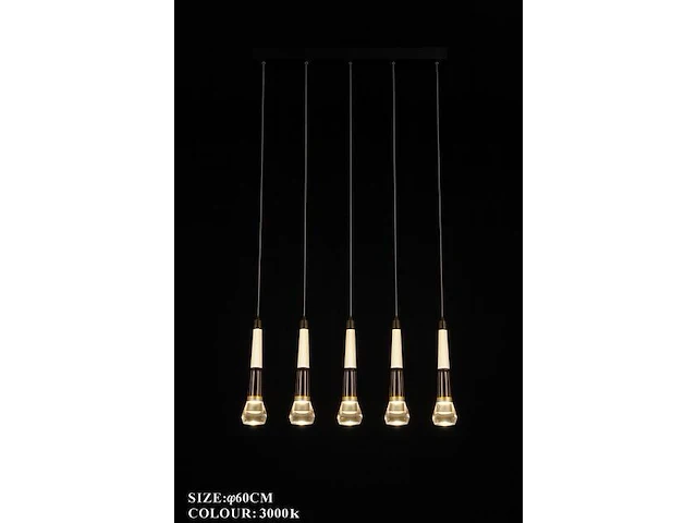 Led hanglamp – b032/5 – 3000k – warm wit – 600 mm – in hoogte verstelbaar – zilver - afbeelding 4 van  4