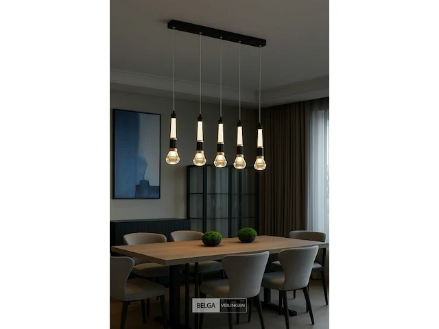 Led hanglamp – b032/5 – 3000k – warm wit – 600 mm – in hoogte verstelbaar – zilver - afbeelding 2 van  5