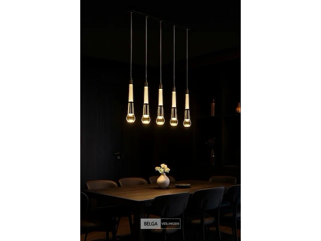 Led hanglamp – b032/5 – 3000k – warm wit – 600 mm – in hoogte verstelbaar – zilver - afbeelding 3 van  5