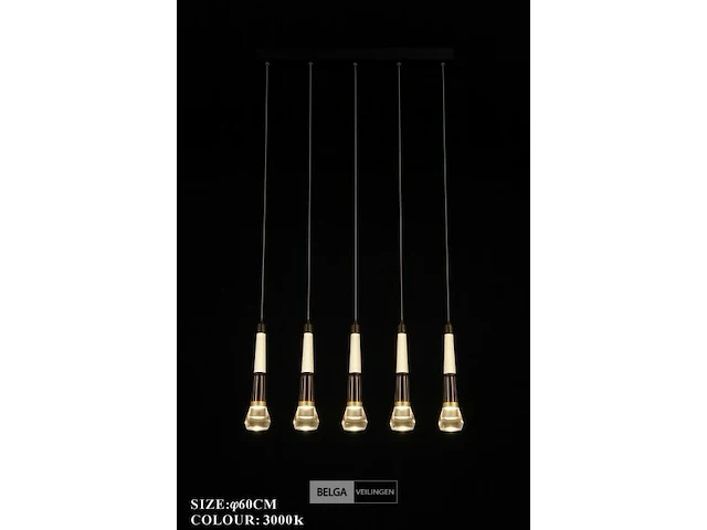 Led hanglamp – b032/5 – 3000k – warm wit – 600 mm – in hoogte verstelbaar – zilver - afbeelding 5 van  5