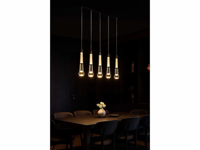 Led hanglamp – b032/5 – 3000k – warm wit – 600 mm – in hoogte verstelbaar – zilver - afbeelding 2 van  4
