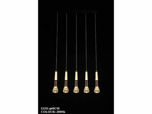 Led hanglamp – b032/5 – 3000k – warm wit – 600 mm – in hoogte verstelbaar – zilver - afbeelding 4 van  4