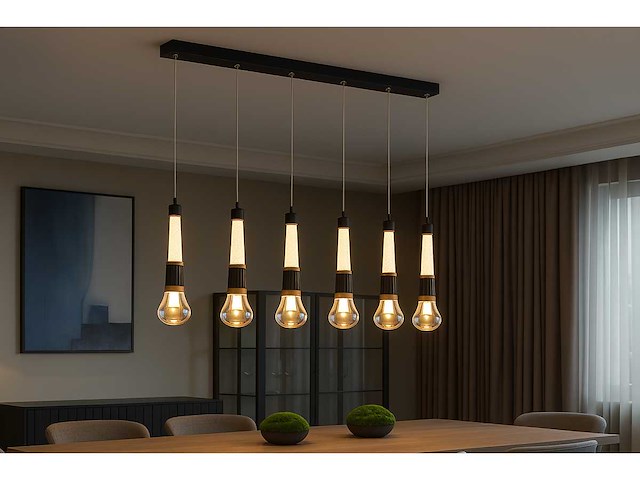 Led hanglamp – b032/5 – 3000k – warm wit – 600 mm – in hoogte verstelbaar – zilver - afbeelding 1 van  4