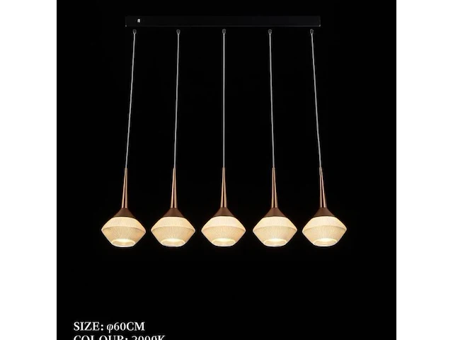 Led hanglamp – b037/5 – 3000k – warm wit – 600 mm – in hoogte verstelbaar – zilver - afbeelding 3 van  4