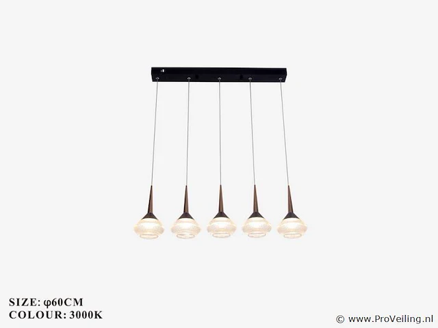 Led hanglamp – b037/5 – 3000k – warm wit – 600 mm – in hoogte verstelbaar – zilver - afbeelding 4 van  4
