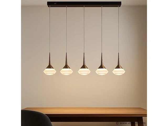 Led hanglamp – b037/5 – 3000k – warm wit – 600 mm – in hoogte verstelbaar – zilver - afbeelding 1 van  4