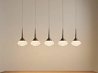 Led hanglamp – b037/5 – 3000k – warm wit – 600 mm – in hoogte verstelbaar – zilver - afbeelding 1 van  4