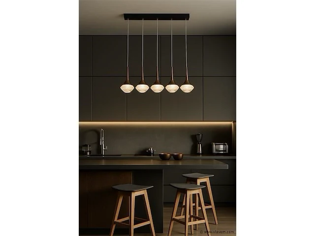 Led hanglamp – b037/5 – 3000k – warm wit – 600 mm – in hoogte verstelbaar – zilver - afbeelding 2 van  4