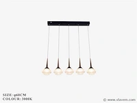 Led hanglamp – b037/5 – 3000k – warm wit – 600 mm – in hoogte verstelbaar – zilver - afbeelding 4 van  4