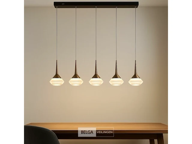 Led hanglamp – b037/5 – 3000k – warm wit – 600 mm – in hoogte verstelbaar – zilver - afbeelding 1 van  5