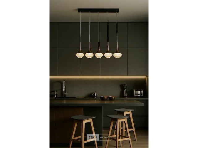 Led hanglamp – b037/5 – 3000k – warm wit – 600 mm – in hoogte verstelbaar – zilver - afbeelding 3 van  5