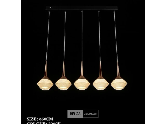 Led hanglamp – b037/5 – 3000k – warm wit – 600 mm – in hoogte verstelbaar – zilver - afbeelding 4 van  5