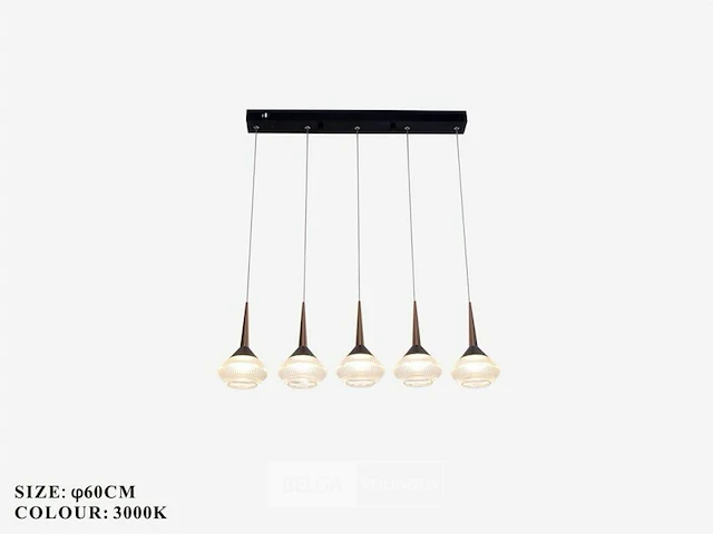 Led hanglamp – b037/5 – 3000k – warm wit – 600 mm – in hoogte verstelbaar – zilver - afbeelding 5 van  5