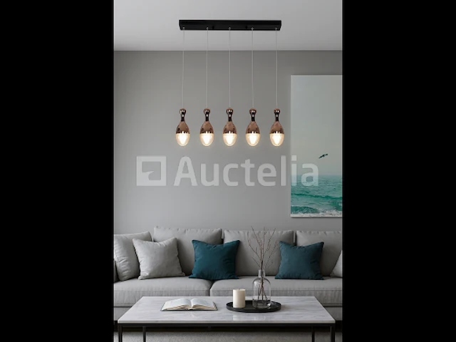 Led hanglamp – b038/5 – 3000k – warm wit – 600 mm – in hoogte verstelbaar – zilver - afbeelding 1 van  4