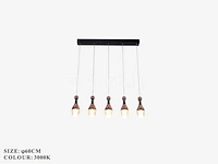 Led hanglamp – b038/5 – 3000k – warm wit – 600 mm – in hoogte verstelbaar – zilver - afbeelding 2 van  4