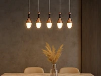 Led hanglamp – b038/5 – 3000k – warm wit – 600 mm – in hoogte verstelbaar – zilver - afbeelding 1 van  4