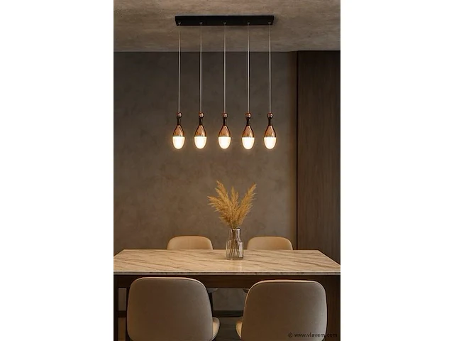 Led hanglamp – b038/5 – 3000k – warm wit – 600 mm – in hoogte verstelbaar – zilver - afbeelding 1 van  4
