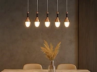 Led hanglamp – b038/5 – 3000k – warm wit – 600 mm – in hoogte verstelbaar – zilver - afbeelding 1 van  4